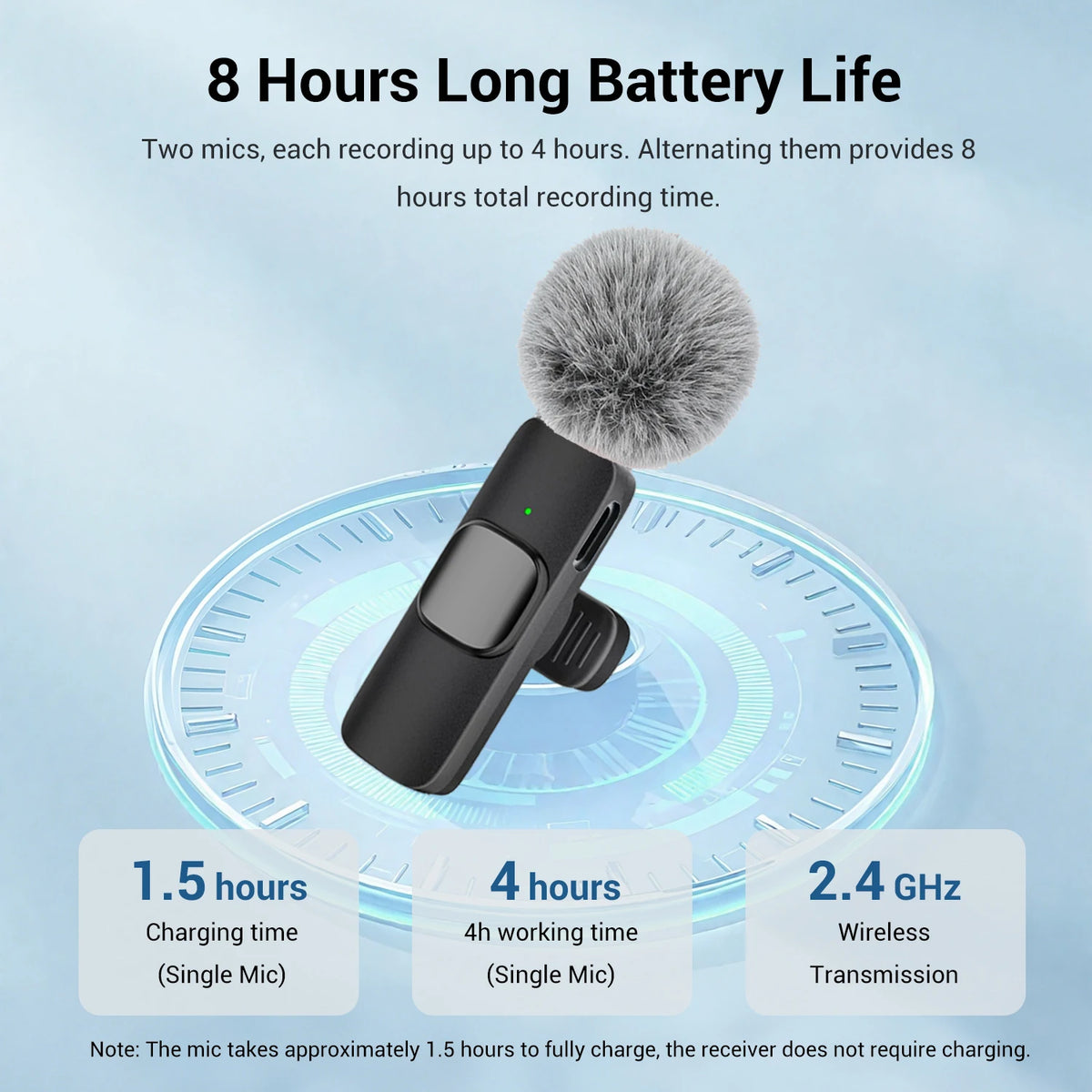 Wireless Type-C Lavalier Microphone – Plug & Play Noise Reduction