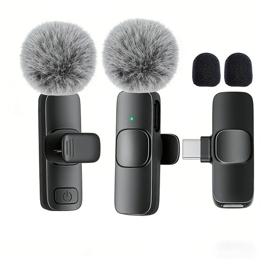 Wireless Type-C Lavalier Microphone – Plug & Play Noise Reduction