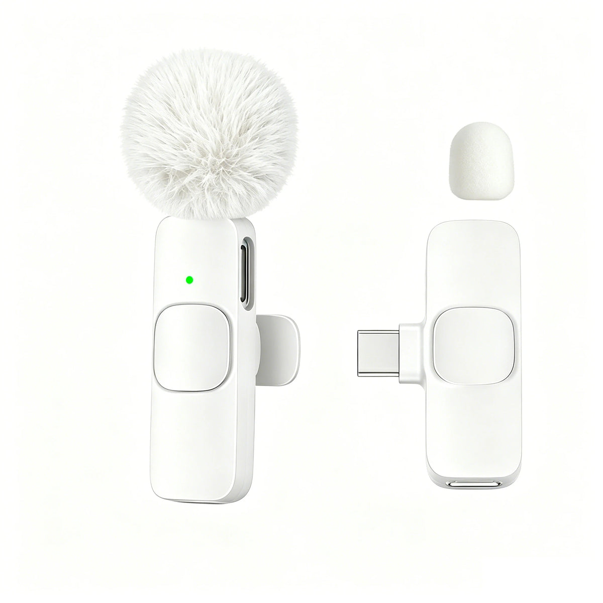 White-Type-c-1to1 Color Wireless Type-C Lavalier Microphone – Plug & Play Noise Reduction