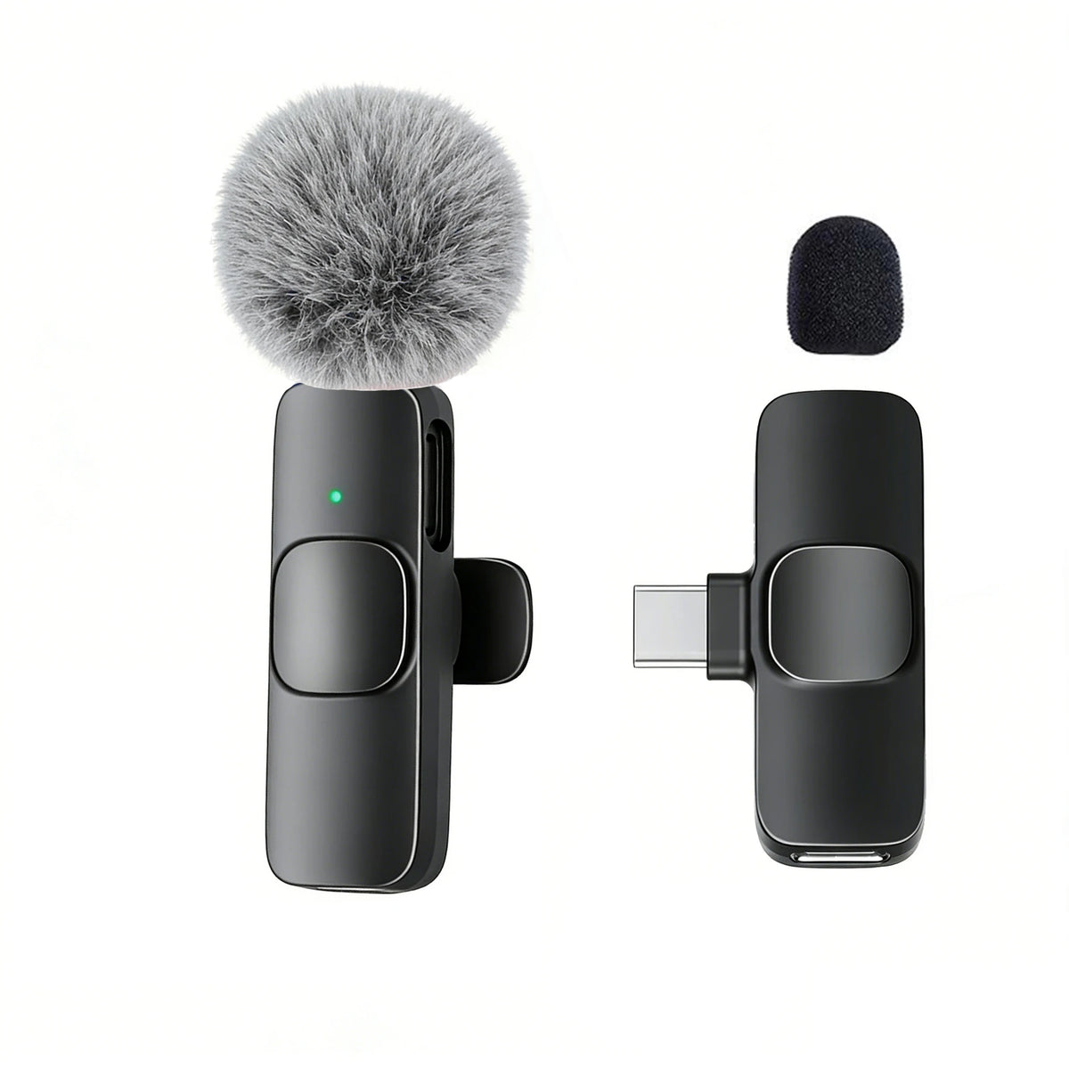 Black-Type-c-1to1 Color Wireless Type-C Lavalier Microphone – Plug & Play Noise Reduction