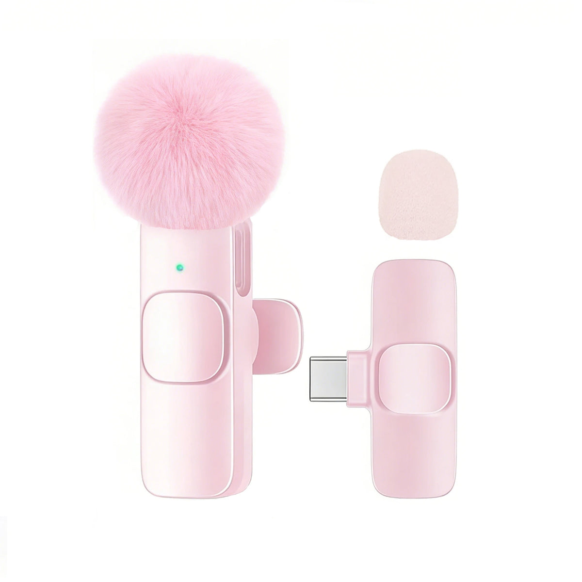 Pink-Type-c-1to1 Color Wireless Type-C Lavalier Microphone – Plug & Play Noise Reduction