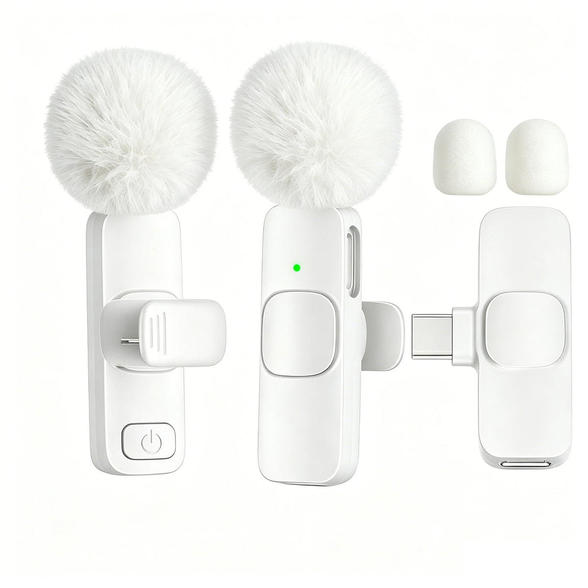 White-Type-c-1to2 Color Wireless Type-C Lavalier Microphone – Plug & Play Noise Reduction